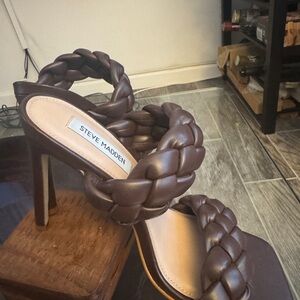 Steve Madden Chocolate Braided Heels